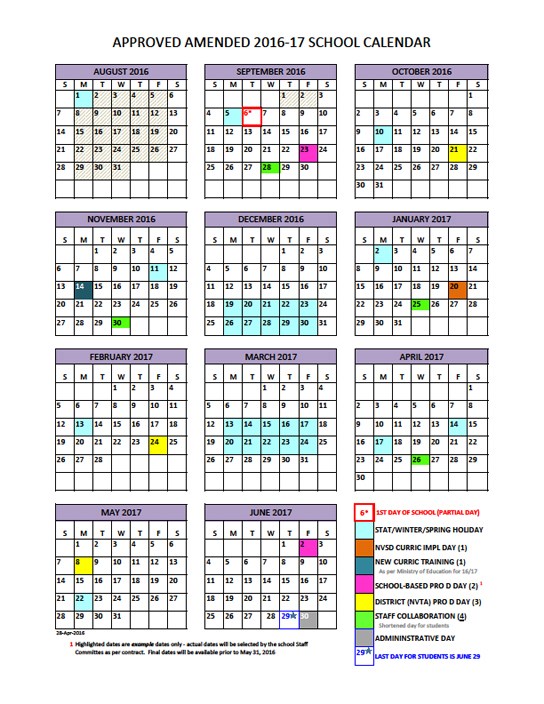 District Calendar North Vancouver School District