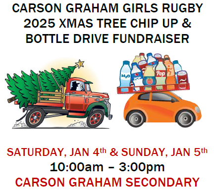 Girls Rugby Xmas Tree Chip It & Bottle Drive